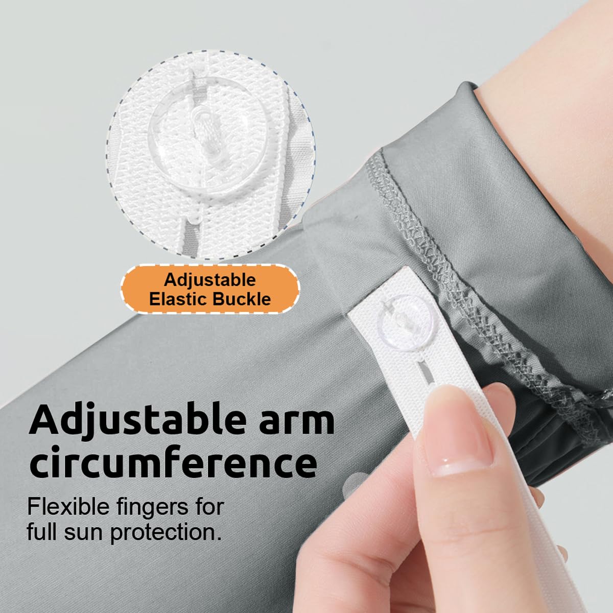 PALAY UV Protection Arm Sleeves for Driving and Cycling with Anti Slip Palm & Ice Silk Fabric | 22.2 in One Size Grey