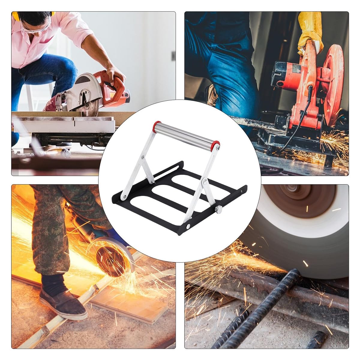 Serplex Folding Cutting Material Bracket for Metal Work featuring Adjustable Height and 20x17cm Compact Frame