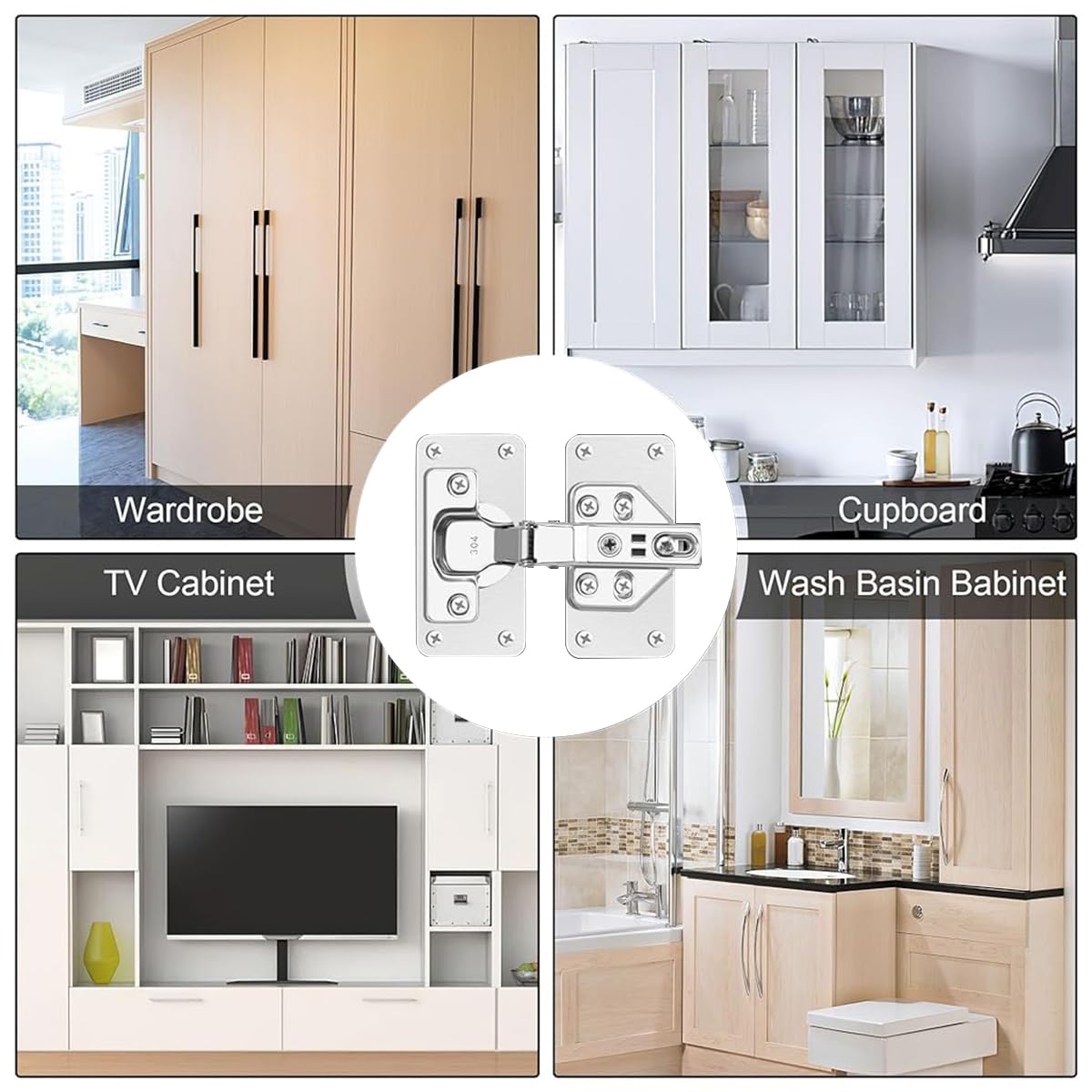 Serplex Hinge Repair Plates 36 pcs for Cabinets and Wardrobes with Pre‑Punched Holes | Stainless Steel 90x47 mm