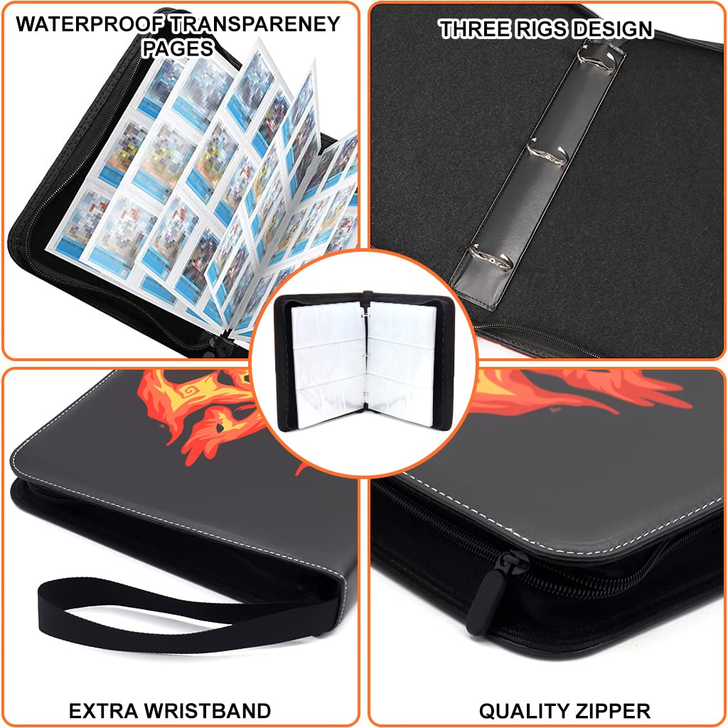 PATPAT Trading Card Binder for 720 Pokemon Cards with Zipper Case and 3 Ring Design | Gift for Kids