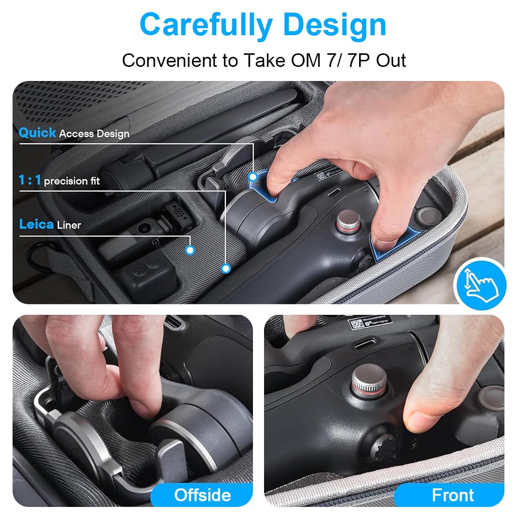 ZORBES Travel Case for OSMO Mobile 7 Gimbal featuring EVA Anti Scratch Protection | Custom Mold Compartments and Zipper Mesh Pocket