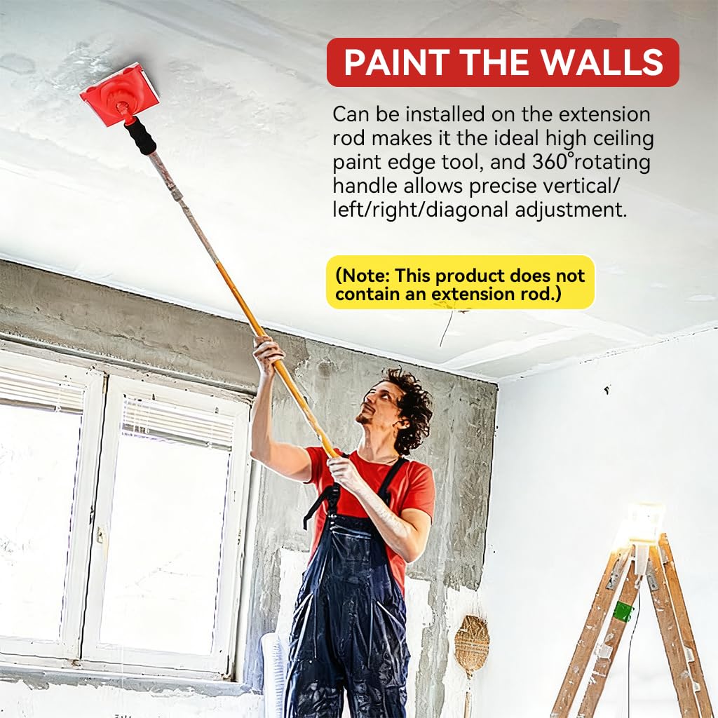 Serplex Paint Edge Trimmer Set for Walls and Ceilings with Foam Handle & Velvet Pad | Includes Two Replace Pads and Work Gloves