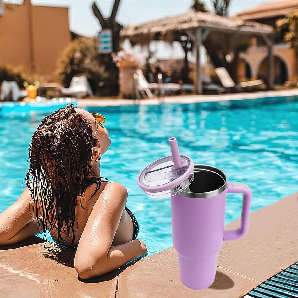 HASTHIP Drinking Straw Lids for 40Oz Tumbler featuring 9.9cm Fit and Folding Nozzle | Transparent Design