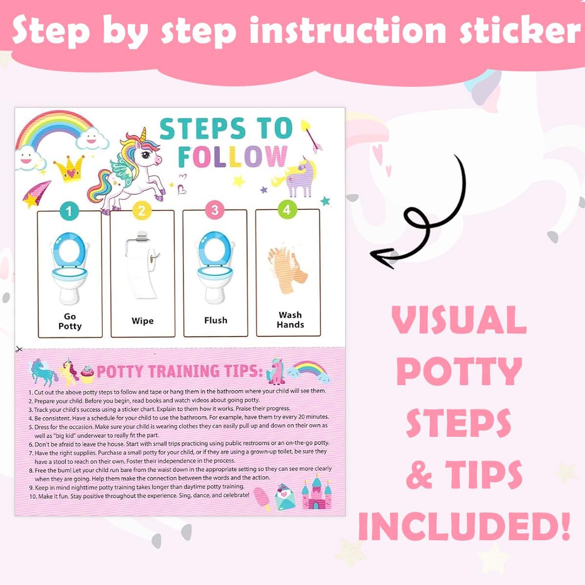 PATPAT Reward Chart for Kids Potty Training with 15Pcs Stickers featuring Unicorn Design | Encourages Toddler Independence