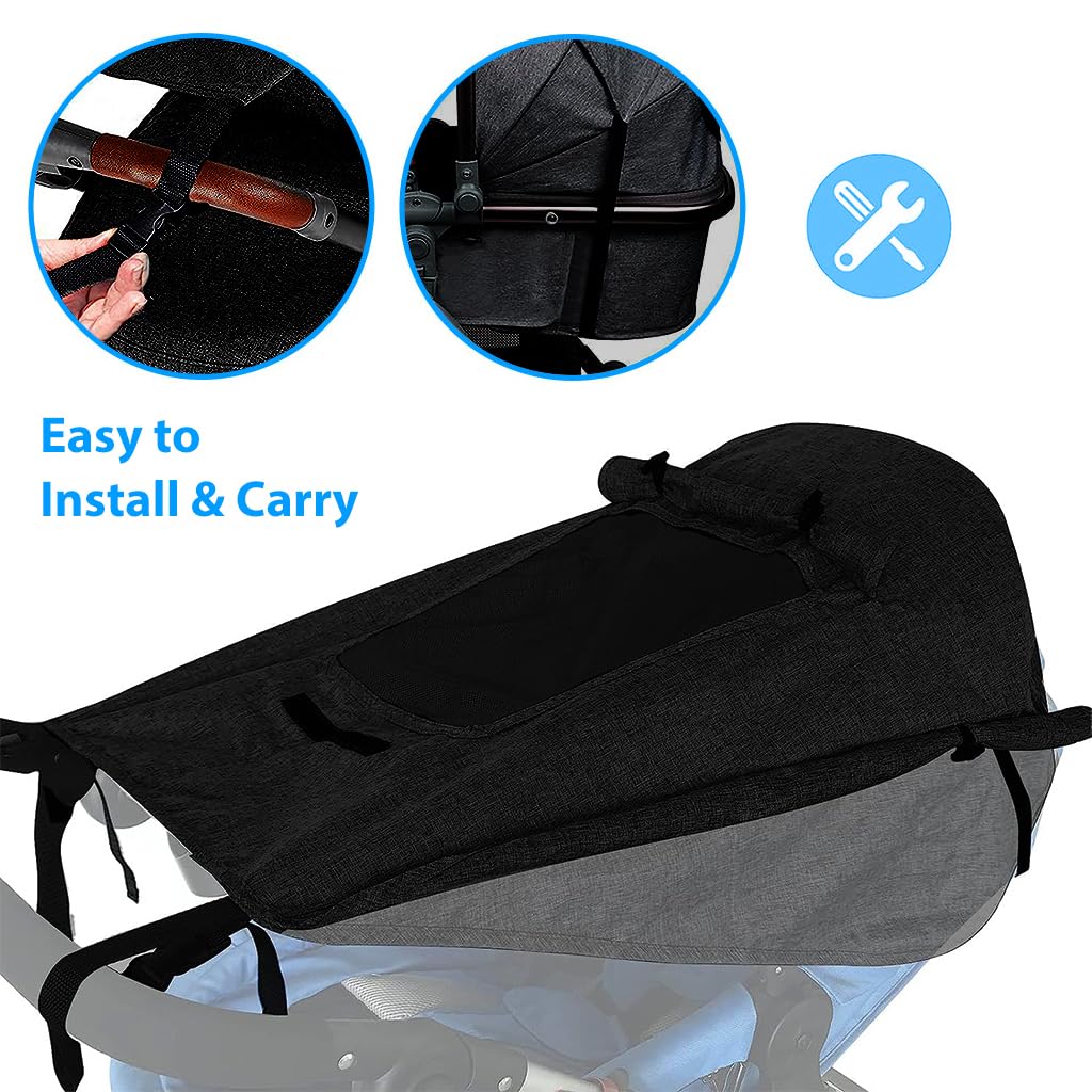 SNOWIE SOFT Sun Shade for Stroller with Mesh Window and Adjustable Straps | UV Protection
