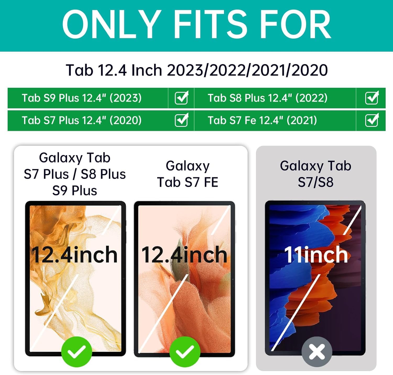 ZORBES Screen Protector for Samsung Galaxy Tab S7 Plus 12.4 inch with 9H Glass | Anti-Glare and Easy Install 2-Pack