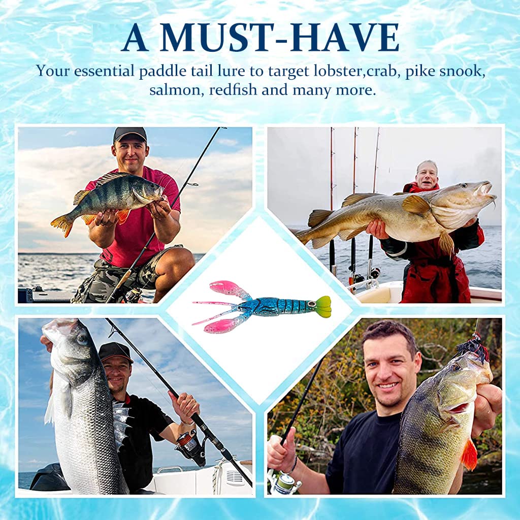 HASTHIP Fishing Lures Kit for Freshwater and Saltwater with 4 pcs 8.5cm Soft Baits | Realistic Crab Design