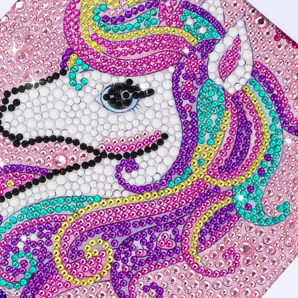 PATPAT DIY 5D Diamond Painting Kit for Kids with Frame and Tools 15×15cm | Rainbow Unicorn Art Craft Gift