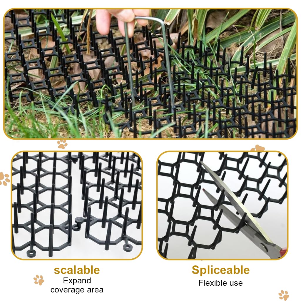 HASTHIP Cat Scat Mats for Furniture and Garden with Honeycomb Spiked Surface 20x15cm | Reusable Deterrent