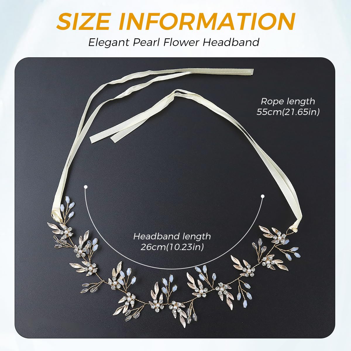 SANNIDHI Crown Hairband for Girls Pearl Flower Bridal Headband for Women Rhinestone Floral Hair Band Hair Accessories for Women Wedding Party Alloy Princess Headpiece