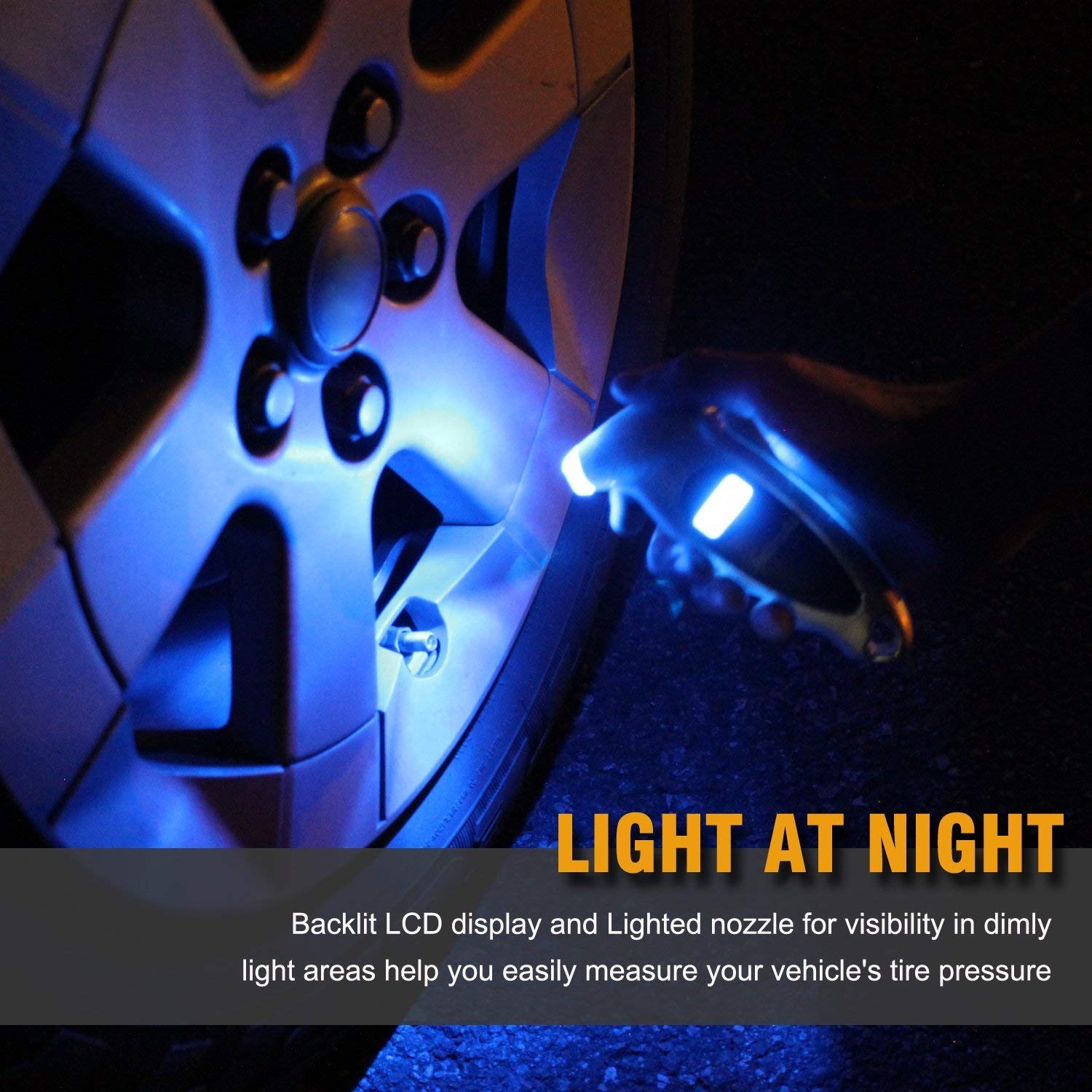 STHIRA Tyre Pressure Gauge Digital for Car Truck and Bicycle featuring LCD Backlight 150 PSI