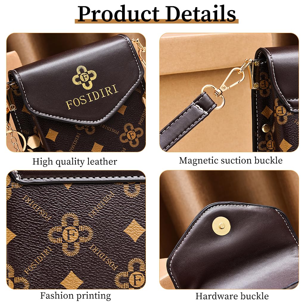 GUSTAVE® Black Women Stylish PU Leather Small Cross Body Phone Bag with Mobile Cell Phone Pouch,Purse Wallet Sling Bag with Detachable Strap for Daily Essentials