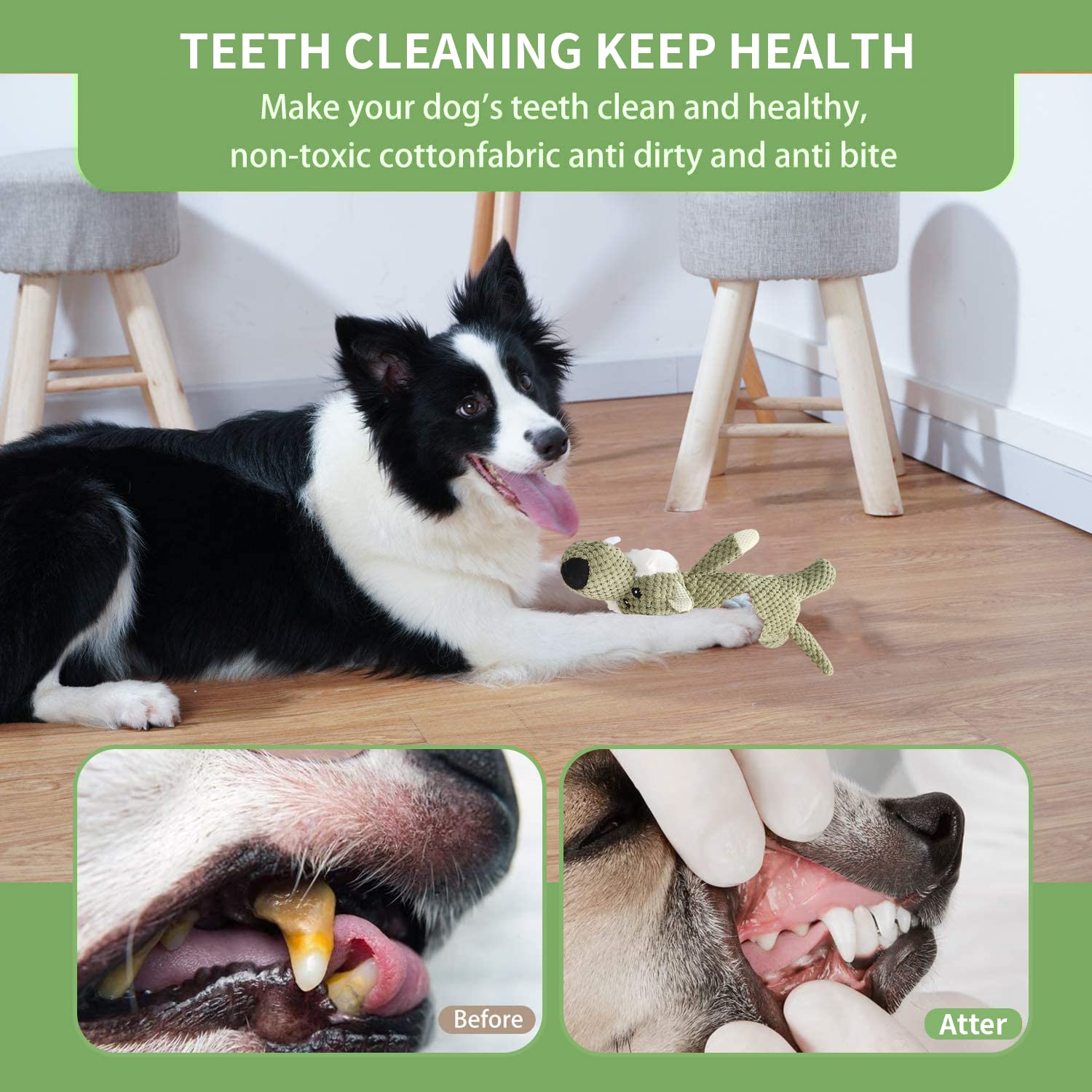 Qpets Dog Toys for Small and Medium Dogs with Reinforced Seams and 15 in Plush Wolf | Interactive Chew Toy for Teeth Cleaning