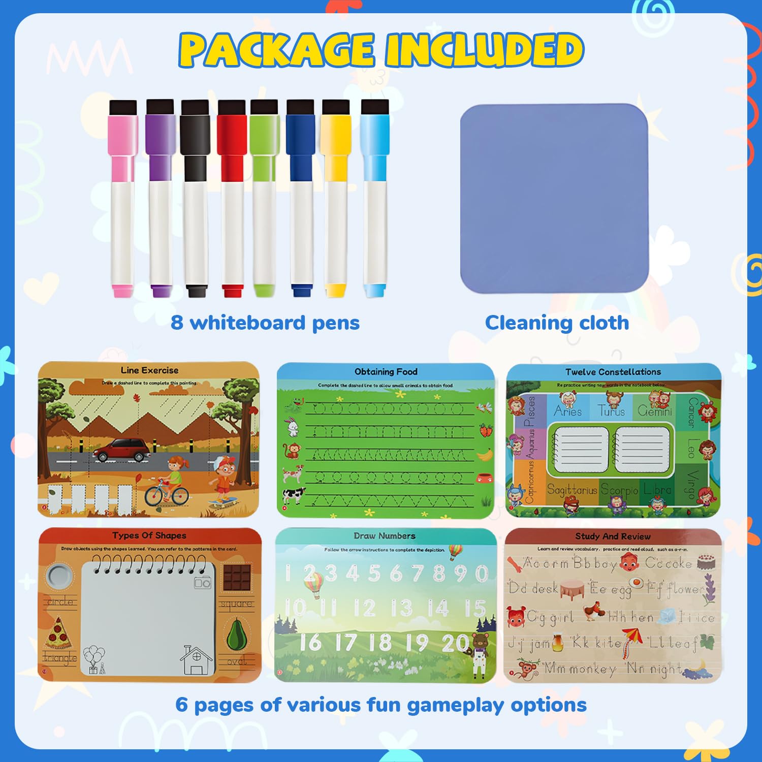 PATPAT Magic Water Doodle Mat for Kids featuring Reusable Water Pens and Stamps 39.37 x 31.5 in | Mess Free Drawing Fun