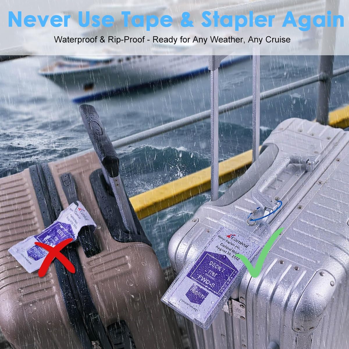 PALAY Luggage Tags for Travel featuring 19x9cm Size with Stainless Steel Loops | Clear 6 Pack