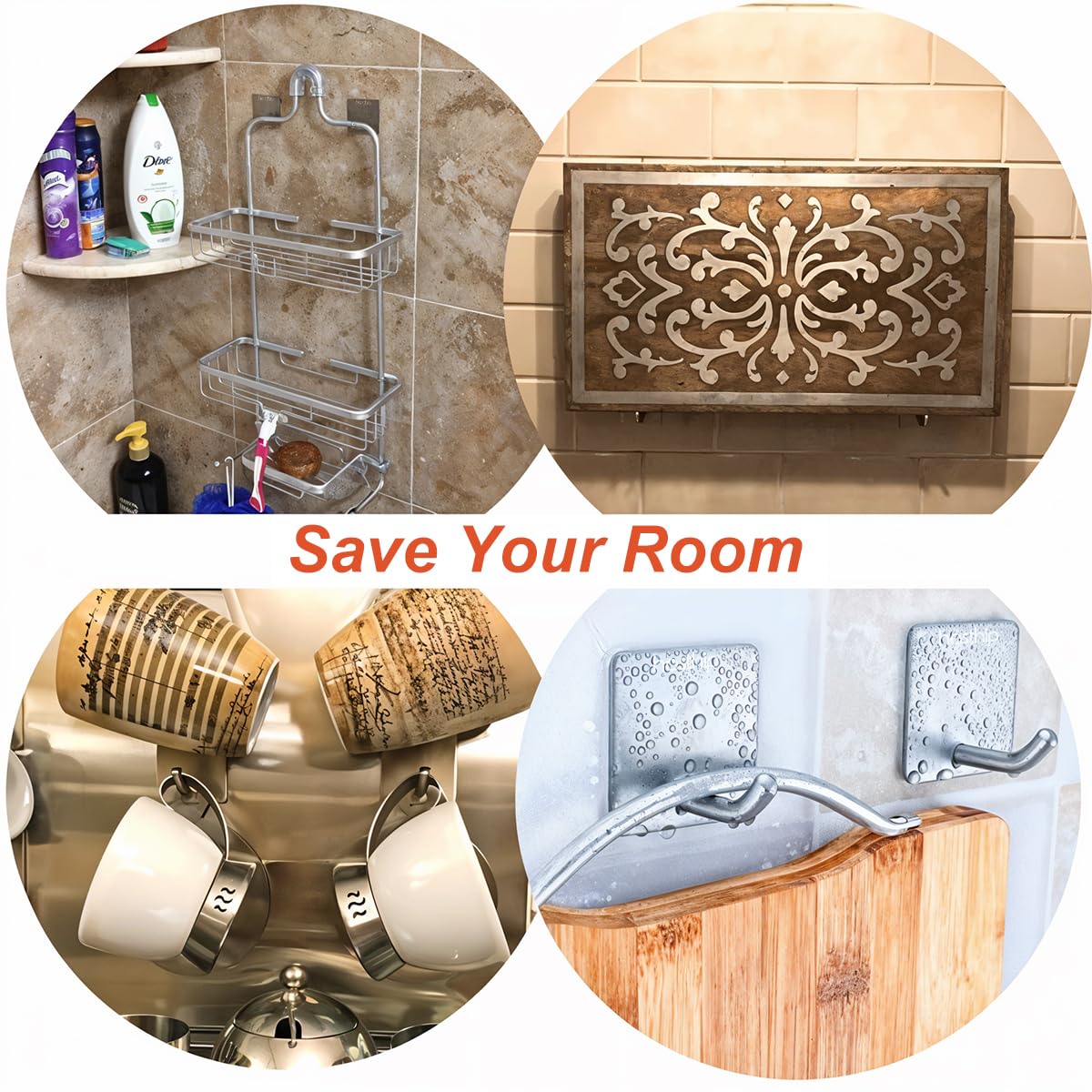 HASTHIP Suction Cup Hooks for Bathroom and Kitchen with Dual Hook Design | 2pcs Clear Plastic Holders