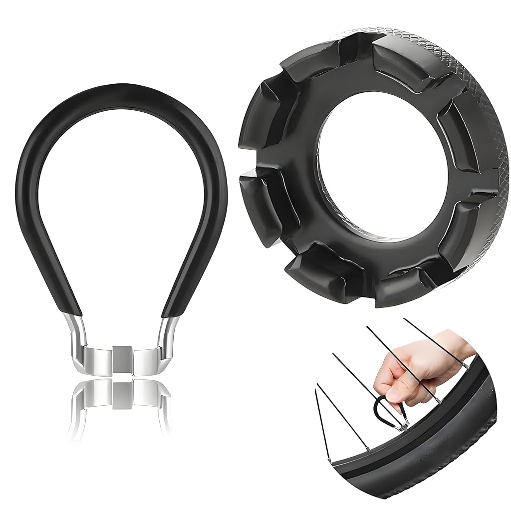 Proberos® 2Pcs Spoke Wrench Key Tool & 8-Groove Spoke Wrench for Bike Wheel Repairing Wheel Alignment Spoke Tension Adjusting Tool Wheel Truing Tool Spoke Key Tool with Rubberized Handle