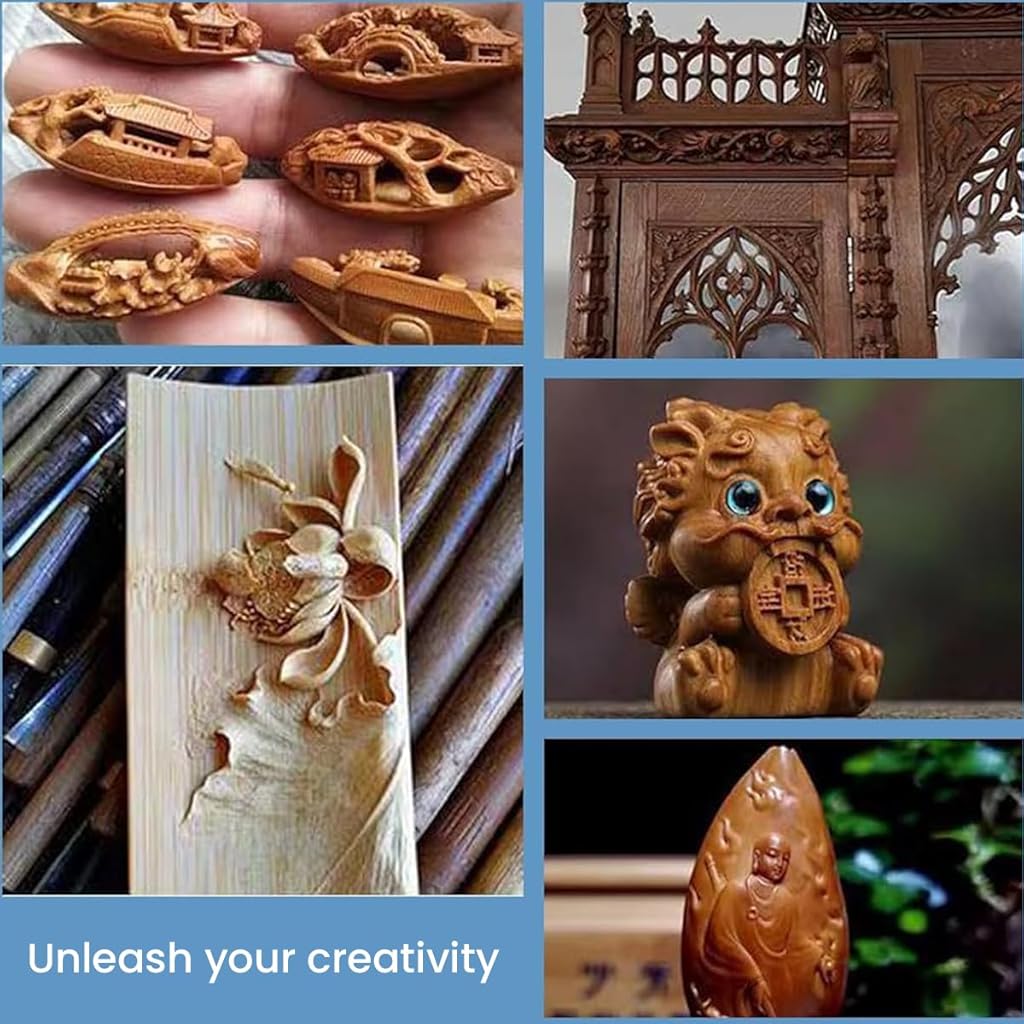 HASTHIP® Wood Carving Drill Bit Set for Rotary Tool, 11pcs HSS & Stainless Steel Engraving Bits, 1/8