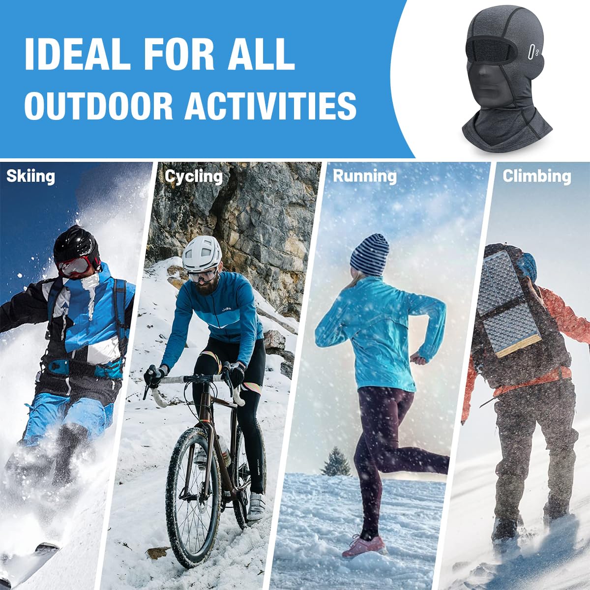 Proberos Balaclava Face Mask for Outdoor Activities with UV Protection 3 PCS | Quick-Dry Breathable Fabric