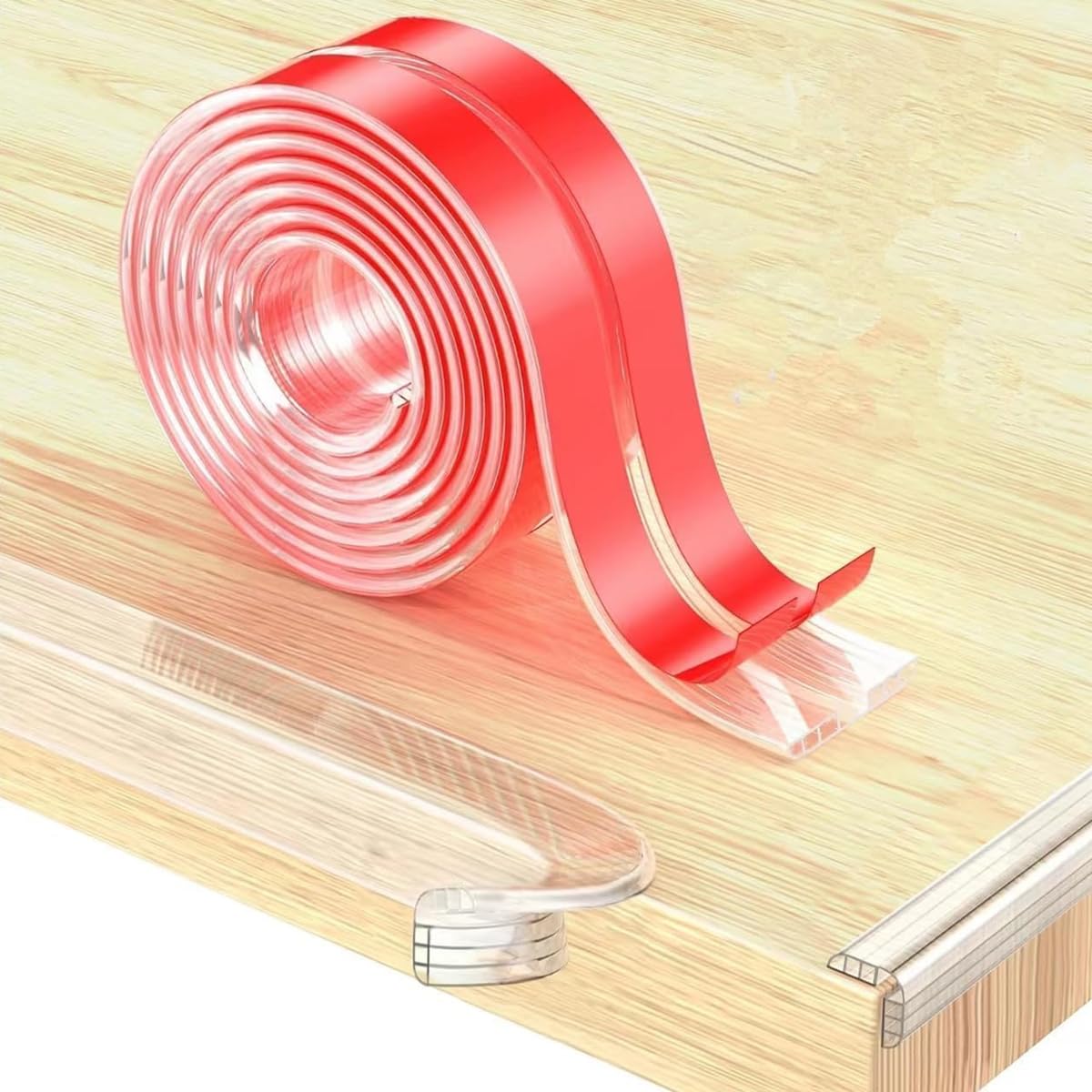 SNOWIE SOFT Corner Protector for Baby with 3.3 ft Length featuring Air Bubble Cushion | Transparent Edge Guard for Tables and Cabinets