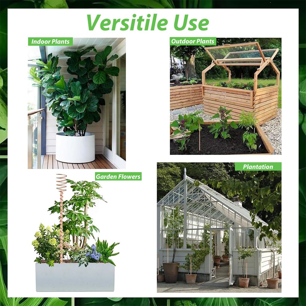 HASTHIP Copper Wire Plant Supports for Garden Use with Spiraled Design 11 in Sticks