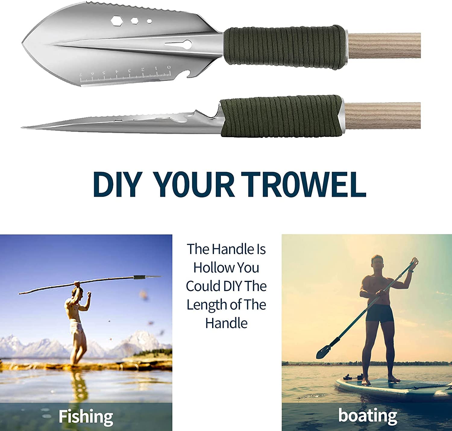 Proberos Multifunctional Shovel for Outdoor Survival and Gardening with Mini Saw & Bottle Opener | Heavy Duty Steel Tool