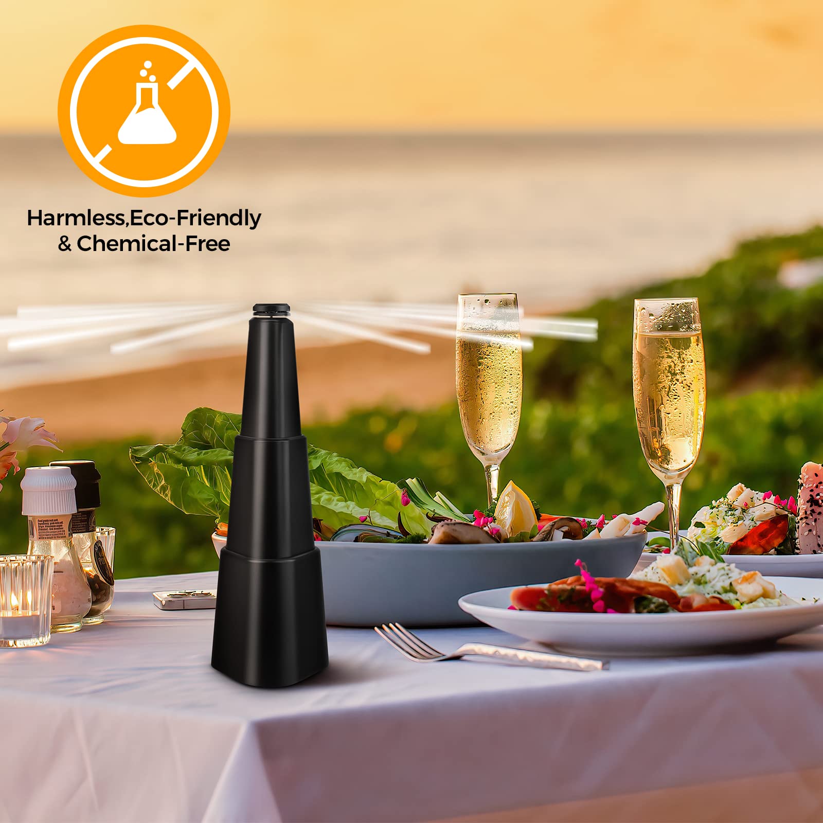 HASTHIP Fly Fans for Tables with Retractable Holographic Blades for Indoor and Outdoor Dining