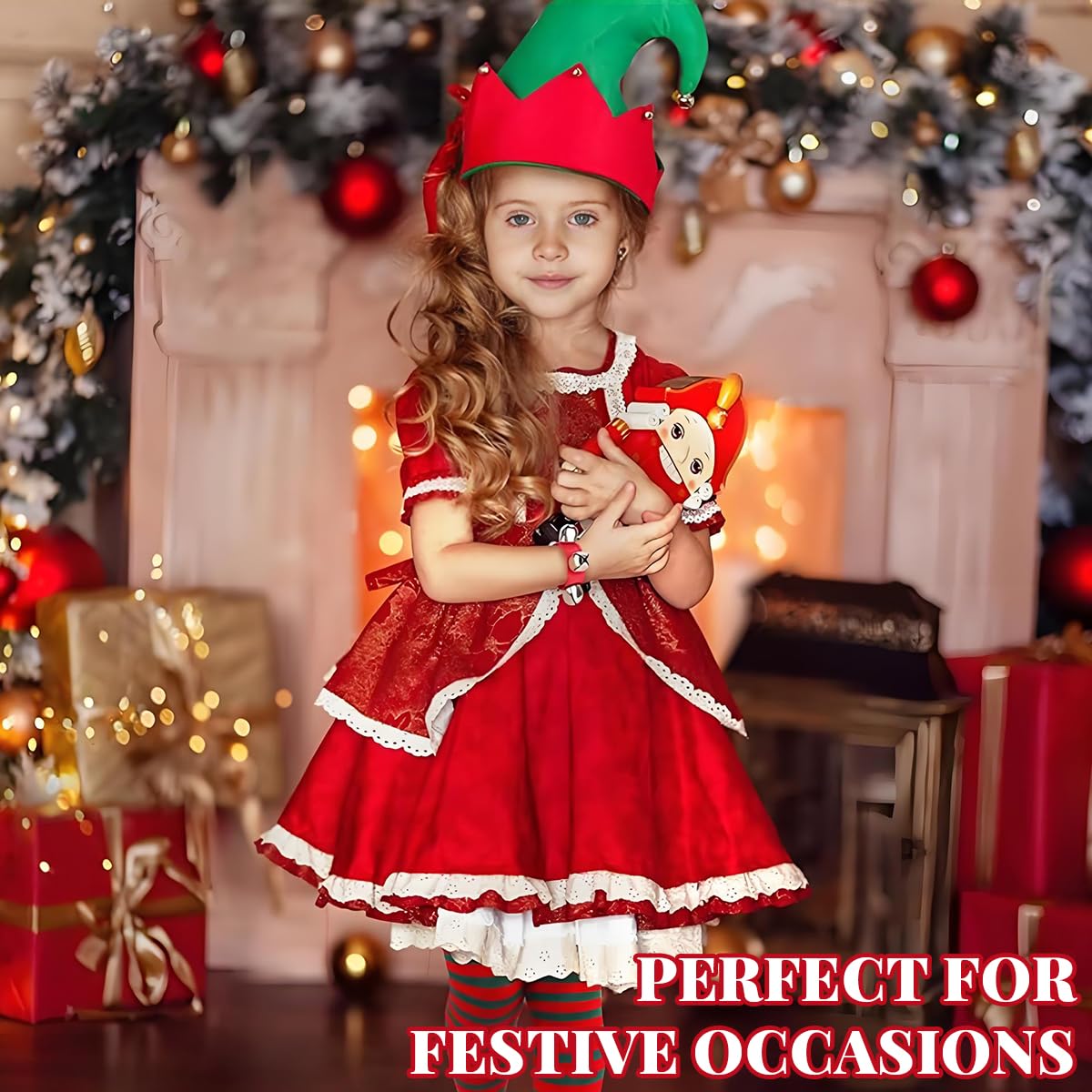 PATPAT Christmas Elf Costume Set for Holiday Parties with Hat and Boots | Festive Dress-Up