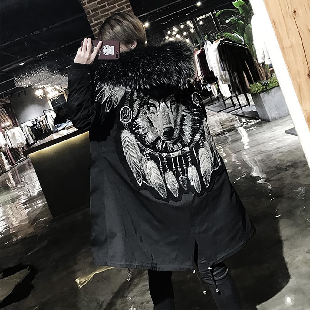 ZIBUYU Iron On Embroidered Animal Patch for Clothing featuring Wolf Design 60x59.5cm | DIY Applique for Jackets Jeans and Backpacks