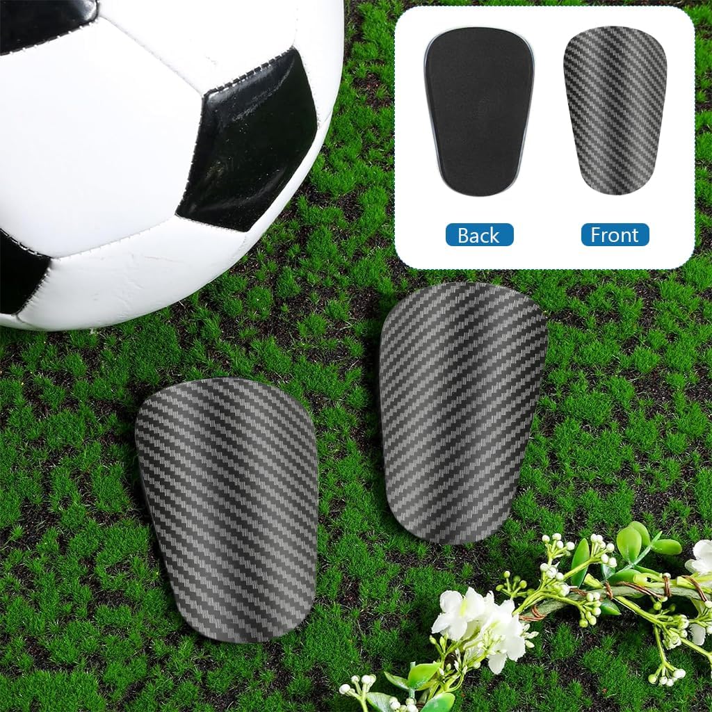 Proberos Mini Football Shin Pads for Kids with Carbon Fiber Pattern | 3PCS Lightweight Breathable Guards