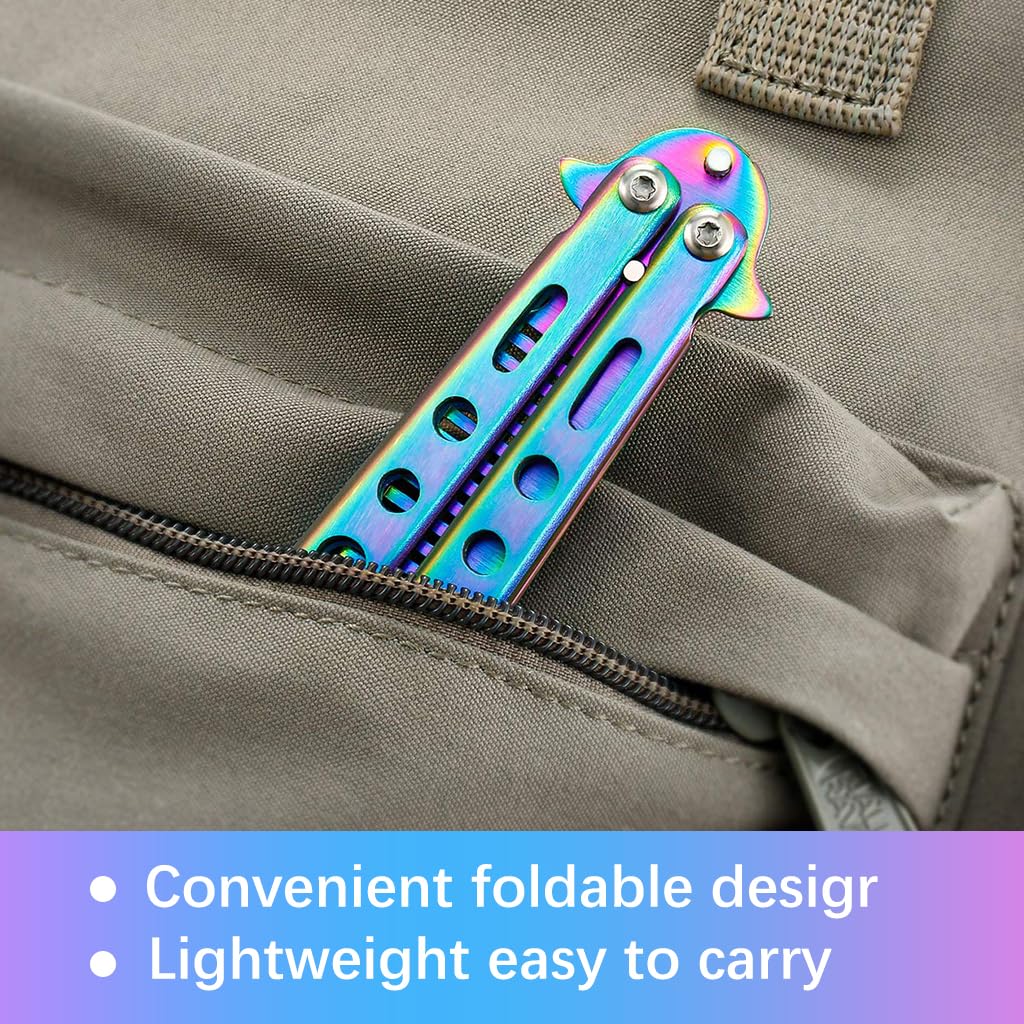 Proberos Butterfly Knife Trainer for Beginners with 22 cm Folding Comb | Stainless Steel Safe Practice Tool