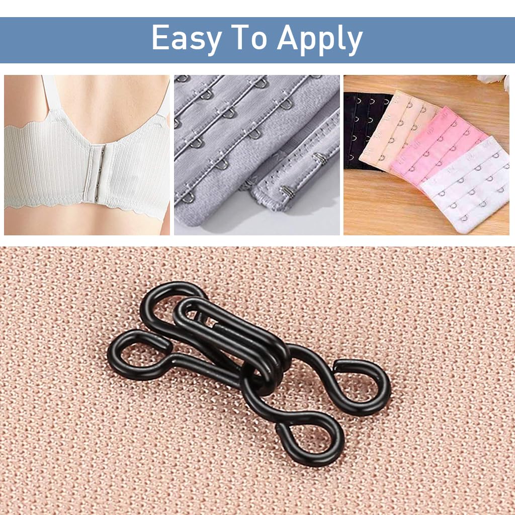 HASTHIP Hook and Eye Sewing Kit for Garment Repairs with 50 Pairs in 3 Styles | Iron Fasteners