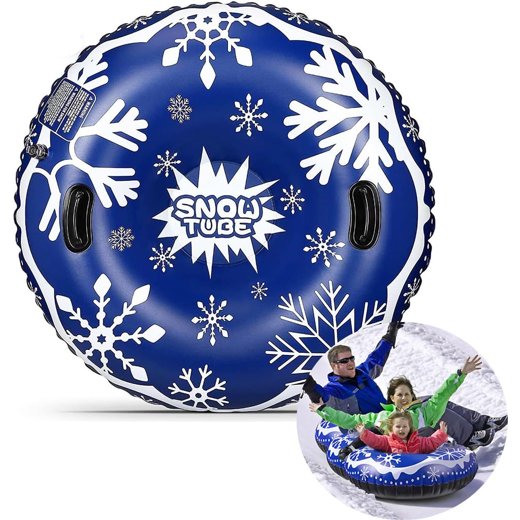Proberos Inflatable Snow Tube for Winter Fun with Reinforced Handles and 0.8mm PVC | 47 Inch Slope Ride for Kids and Adults