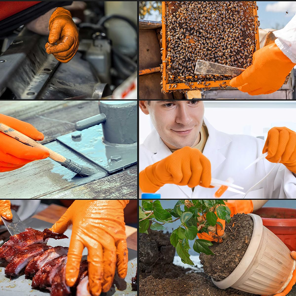 Serplex Work Gloves for Cleaning and Gardening with Textured Grip 10 Pair XL Nitrile