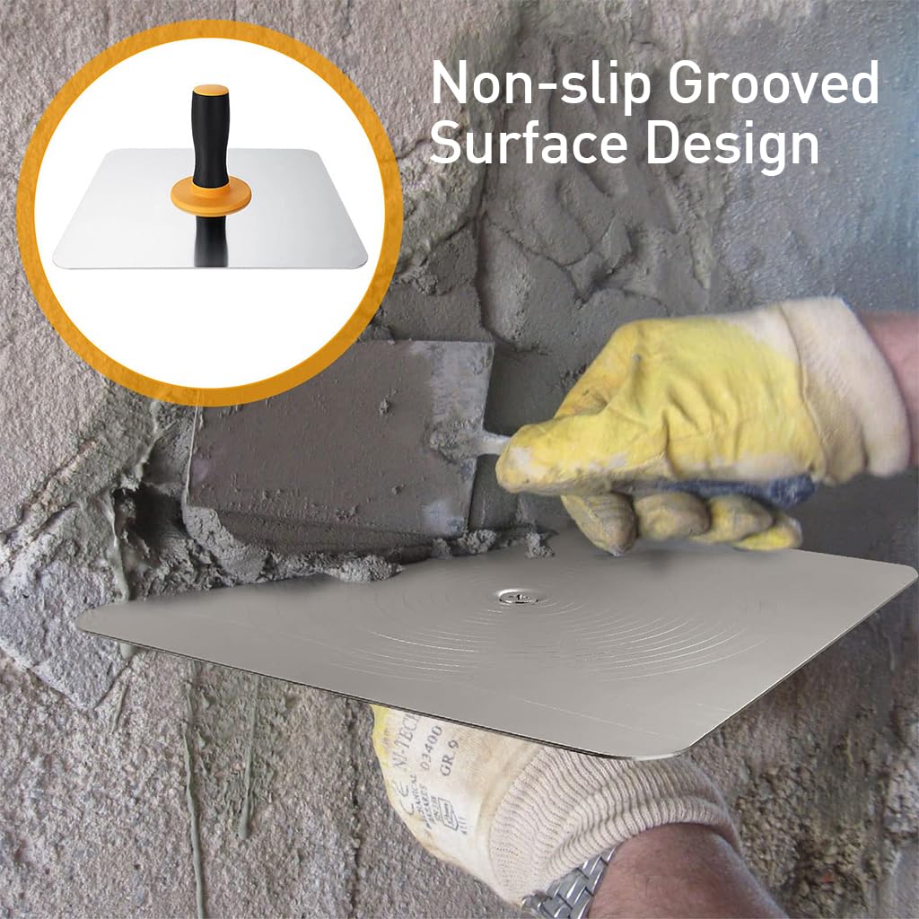 Serplex Aluminium Plastering Hawk for Holding Plaster featuring Rubberized Handle 11.8 x 11.8 in Grooved Surface
