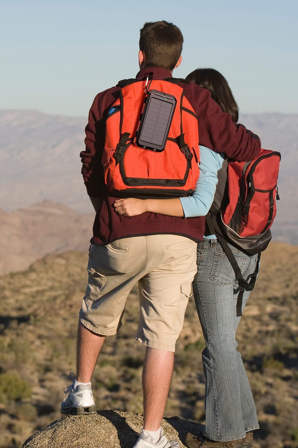 ELEPHANTBOAT Solar Power Bank for Camping with 10000mAh Battery and Dual USB Ports | Flashlight and Compass