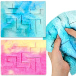 PATPAT® 2pcs Color Sensory Toy Puzzle Sensory Handkerchief Soft Plush Maze Mat for Kids Fidget Toy Mat for Kids Anxiety Relief Sensory Mat for Autistic Kids Pocket Stress Relief Mat, 8.7 x 6.3 Inch