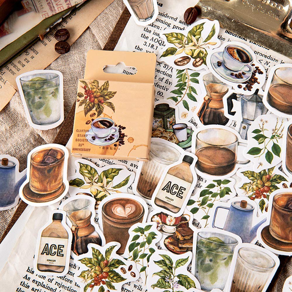 HASTHIP Vinyl Spring Flower Waterproof Stickers for DIY Decoration featuring 46 pcs | Multicolour Plant Designs