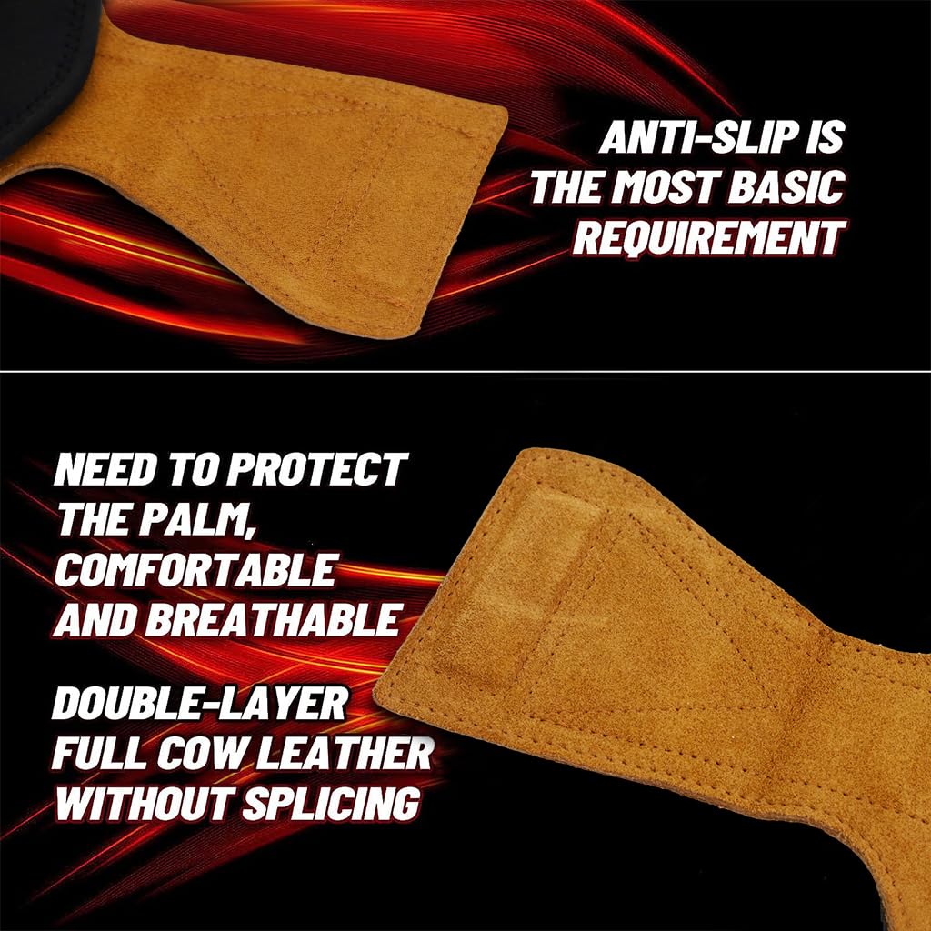 Optifit Weight Lifting Grip Wrist Straps for Deadlift and Pull Up with Anti Slip Leather Pads | Adjustable Wrist Support