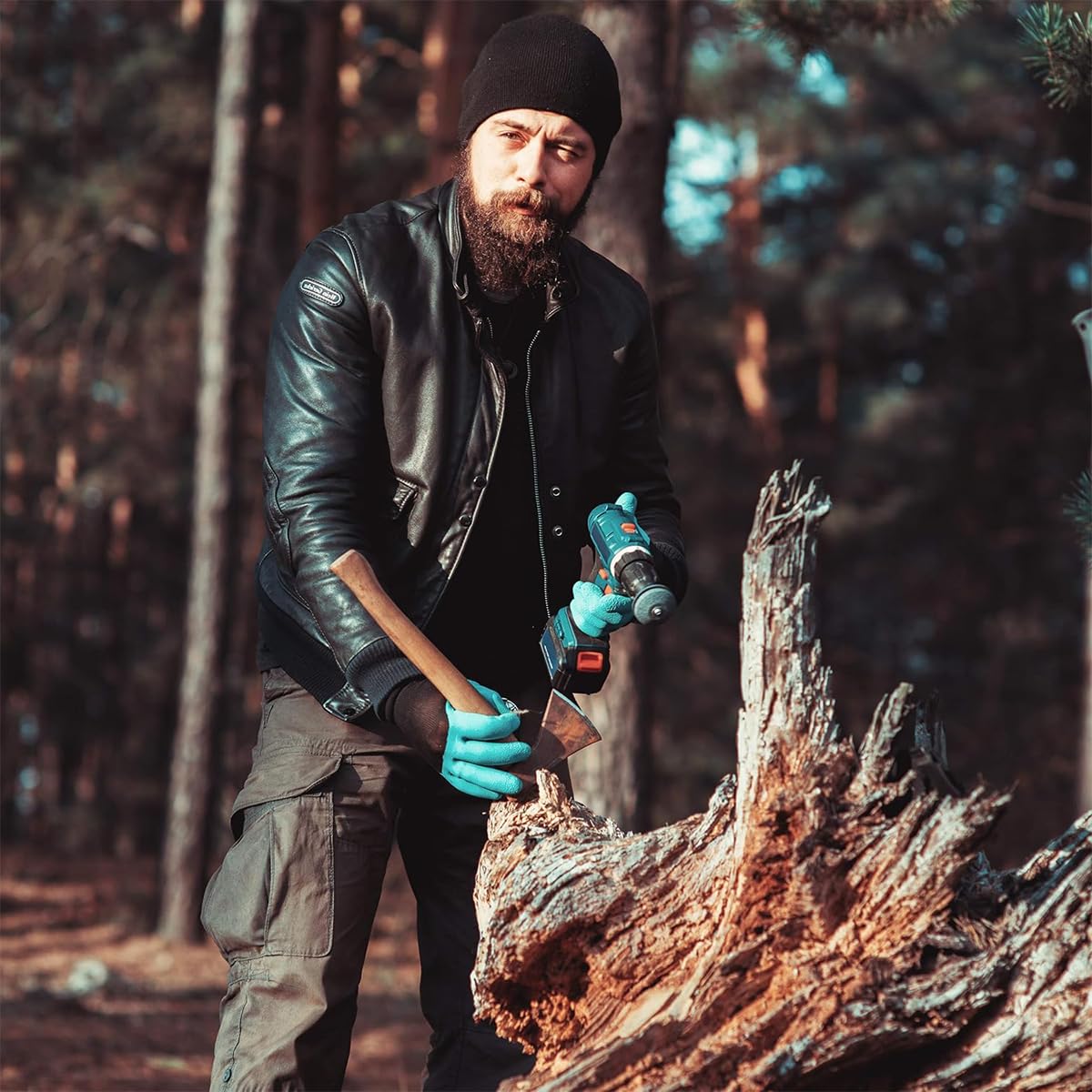 Serplex Lawn Mower Blade Sharpener Kit 3 pcs 58x63 mm with Double Layer Corundum | Universal for Power Drills