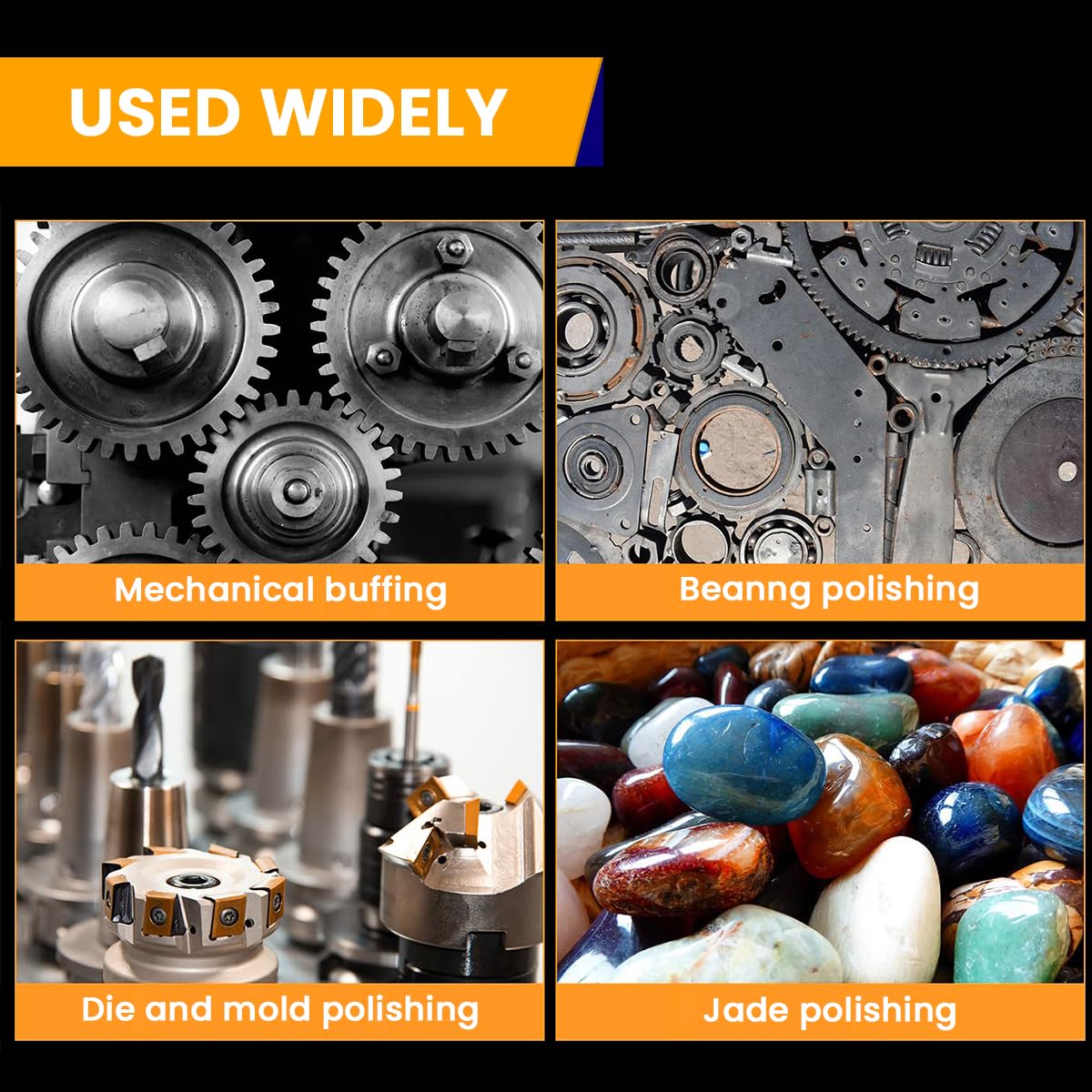 Serplex Chainsaw Sharpener Bits 36PCS for Chain 4 4.8 5.5mm with Titanium Plating | Coarse Emery Attachments for Rotary Tools