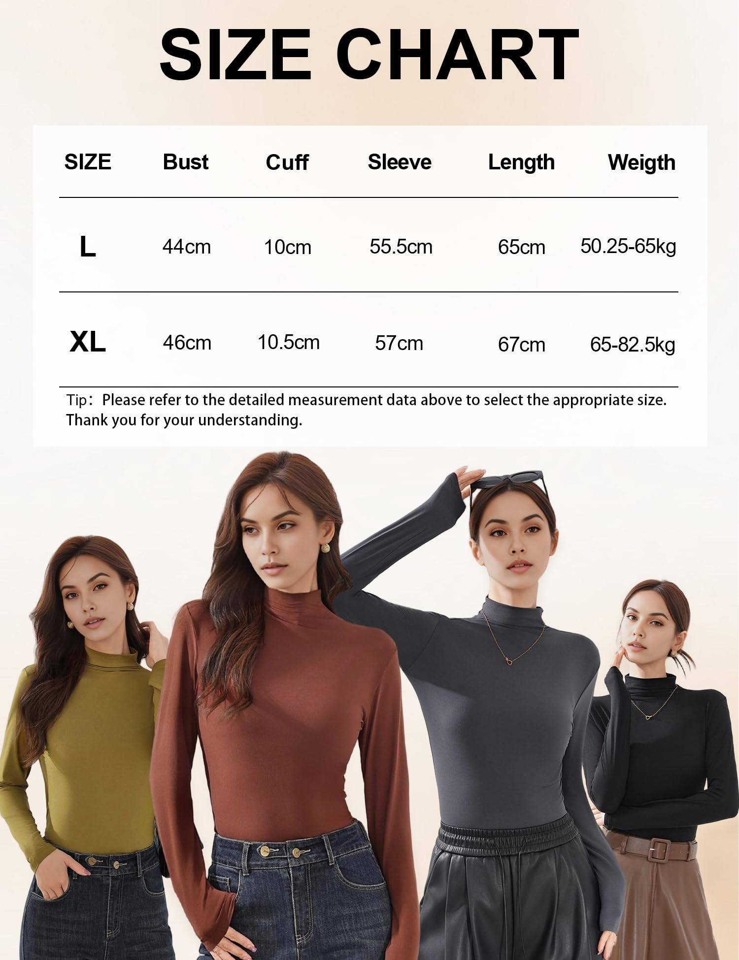 Venzina Women's Long Sleeve Mock Neck Top for Fall and Winter Layering | Soft Stretch Slim Fit Pullover
