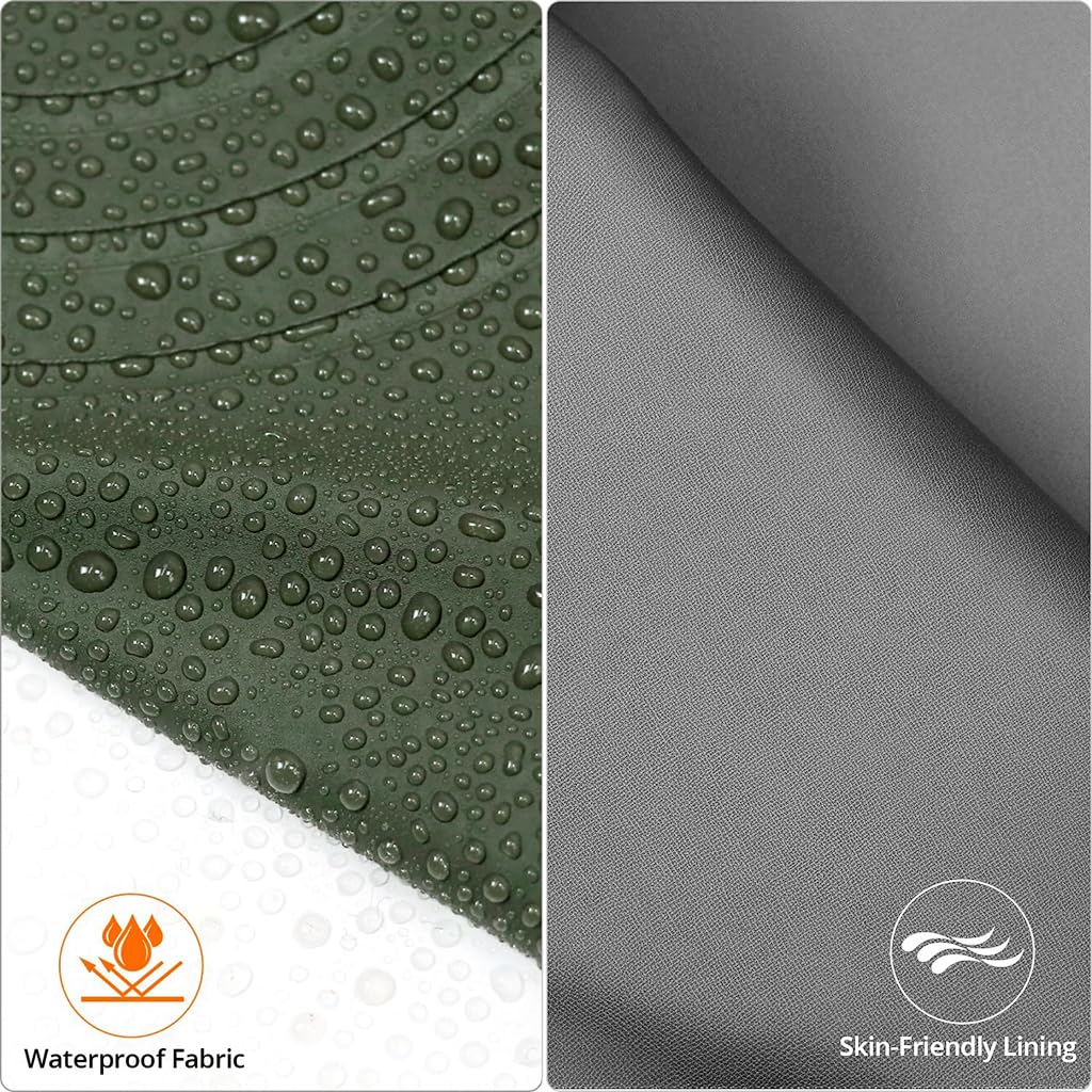 Proberos Waterproof Work Pants for Fishing & Construction with Rubber Boots | PVC Rain Trousers for Men