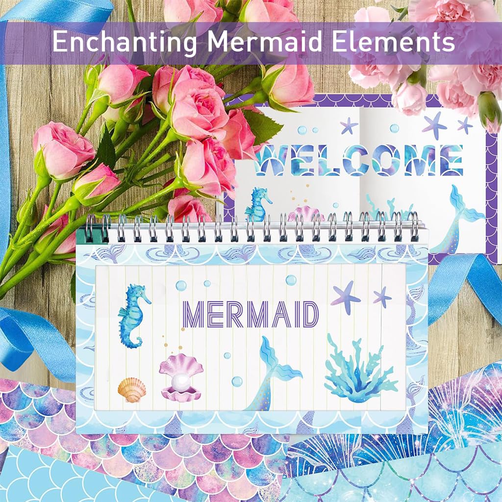 HASTHIP Mermaid Scrapbook Paper for DIY Crafts featuring Double-Sided 12x12 Sheets | 24 Pack