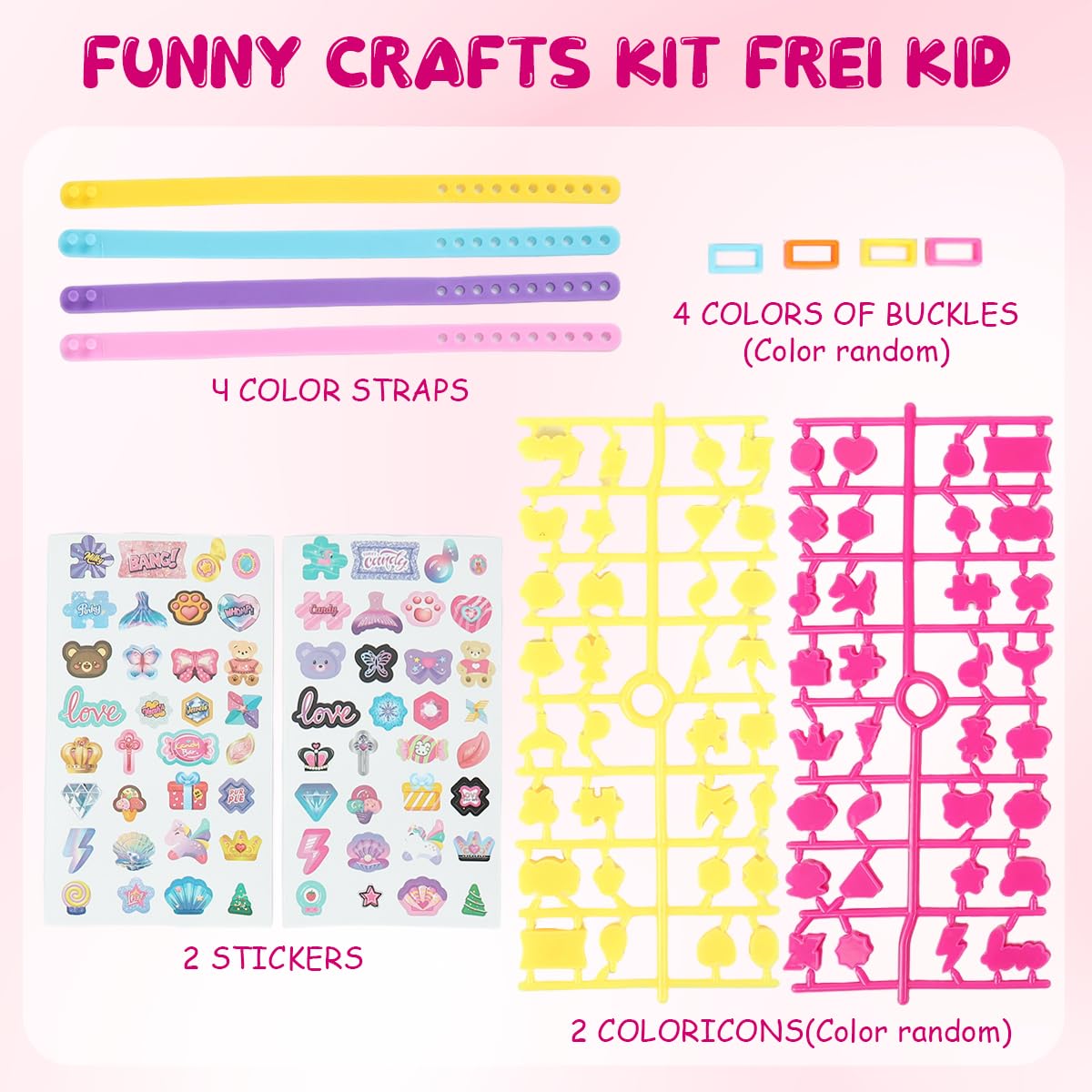 PATPAT Bracelet Making Set for Girls with 288 pcs Charms and 4 Silicone Straps | DIY Gift Kit