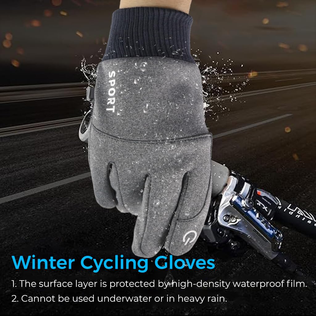 Zibuyu Cycling Gloves for Winter with Touchscreen Fingertips and Anti Slip Palm | 30cm Length