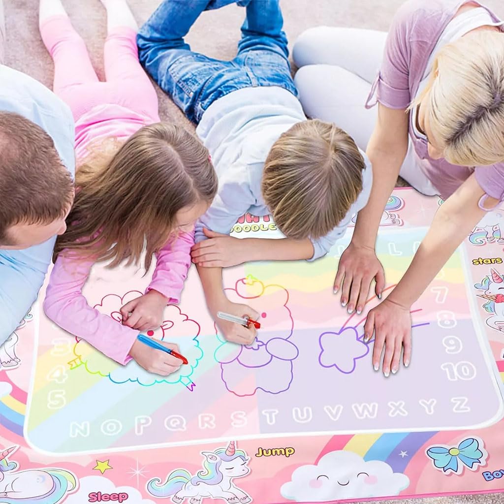 PATPAT Water Doodle Mat for Kids with Reusable Drawing Surface 100×80cm | Mess Free Fun