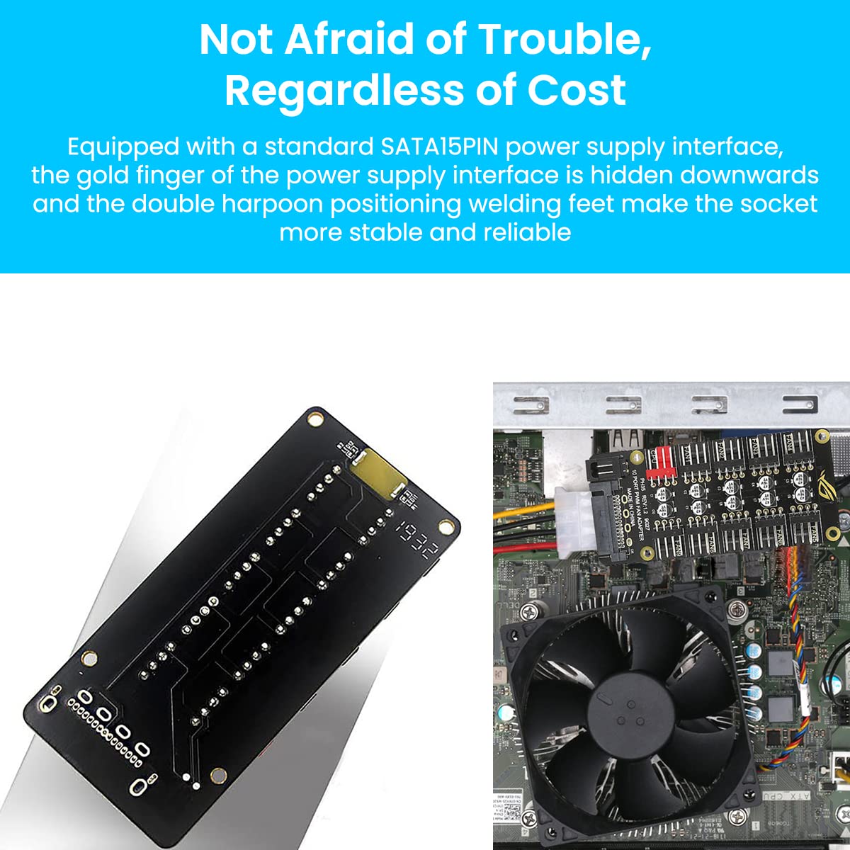 Verilux PC PWM Fan Hub for CPU Cooling with 10 Port 12V 4 Pin Splitter | Easy Install