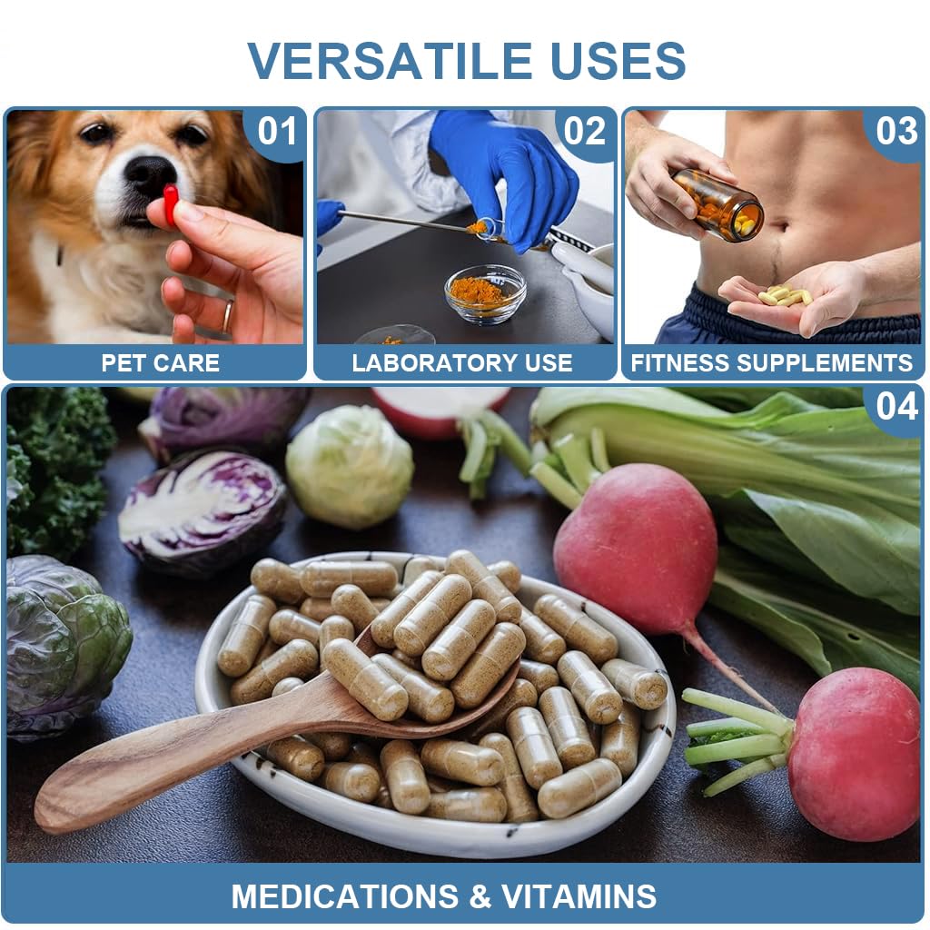 Supvox Capsule Filling Tool Kit for DIY and Lab Use with 6 Pieces Stainless Steel | Ergonomic Handles