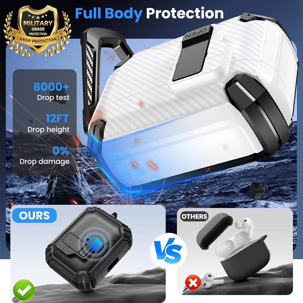 ZORBES AirPods Pro 3 Case with Magnetic Lock and TPU PC Cover | Desk Phone Bracket